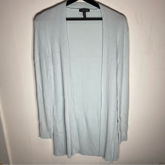 Eileen Fisher Soft Blue Open Cardigan - Picture 2 of 5